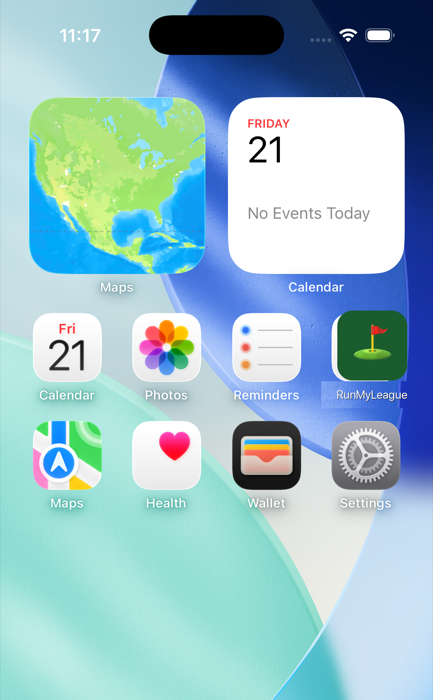 RunMyLeague icon added to an iPhone home screen